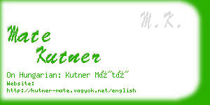 mate kutner business card